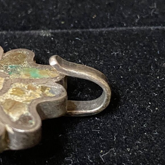 Vintage Mexican Sterling Silver & Stone Flower Bracelet - Picture 14 of 16